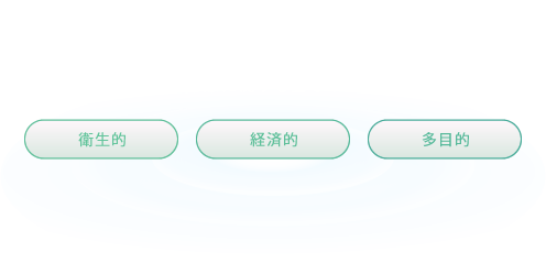 電解水で安心キレイ　衛生的　経済的　多目的